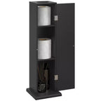 Meuble de rangement WC HOMCOM, Meuble d'angle de salle de bain avec portes et étagères, Organisateur de rangement fin pour papier toilette et shampoing