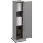 HOMCOM Toilet Paper Cabinet, Small Bathroom Corner Floor Cabinet with Doors and Shelves, Thin Storage Bathroom Organizer for Paper Shampoo