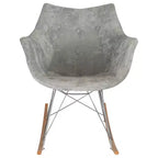 Fauteuil à bascule de pépinière LeisureMod Willow en tissu sergé/revêtement velours - Base en bois de frêne Eiffel, confort accru, parfait pour les chambres d'enfants