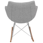 Fauteuil à bascule de pépinière LeisureMod Willow en tissu sergé/revêtement velours - Base en bois de frêne Eiffel, confort accru, parfait pour les chambres d'enfants