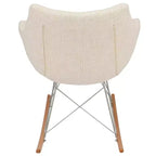 Fauteuil à bascule de pépinière LeisureMod Willow en tissu sergé/revêtement velours - Base en bois de frêne Eiffel, confort accru, parfait pour les chambres d'enfants