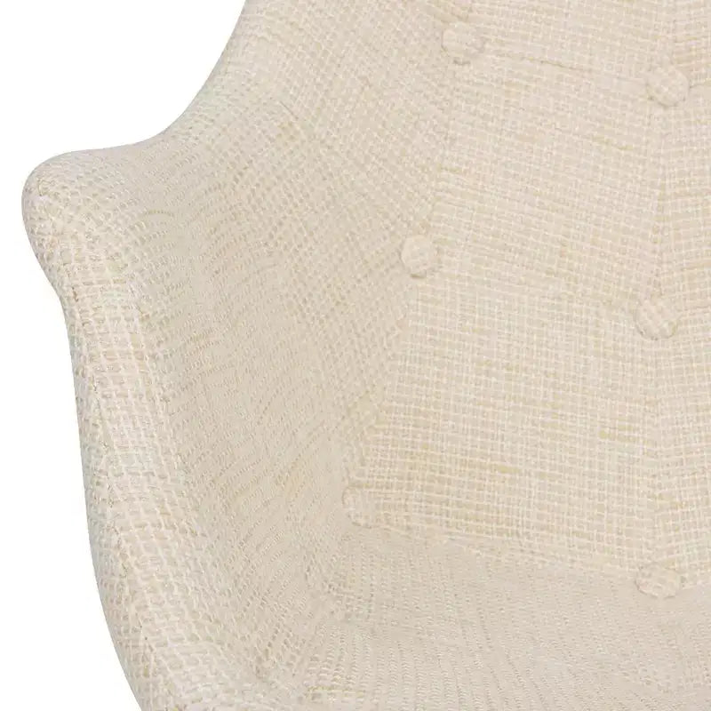 Fauteuil à bascule de pépinière LeisureMod Willow en tissu sergé/revêtement velours - Base en bois de frêne Eiffel, confort accru, parfait pour les chambres d'enfants