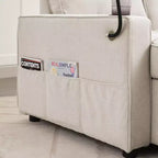 Hyleory Canapé d'angle convertible 3 places en velours de 208,8 cm
