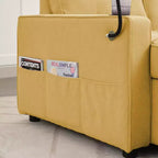 Hyleory Canapé d'angle convertible 3 places en velours de 208,8 cm