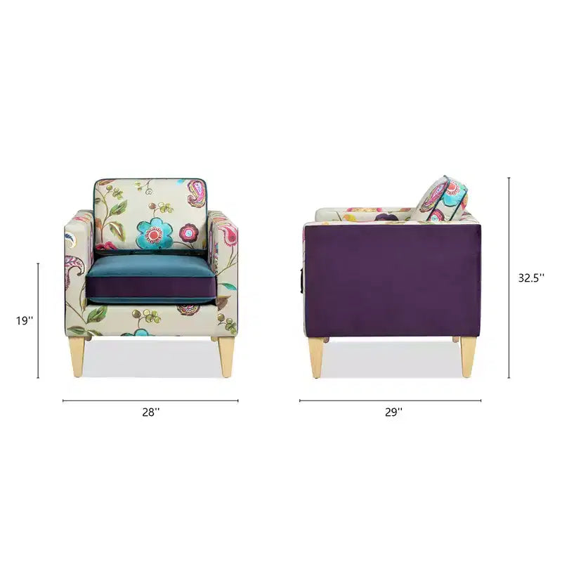 Fauteuil d'appoint patchwork Mamba 28 Jennifer Taylor Home