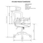 Chaise de bureau - Techni Mobili : Dossier, réglable, pivotant