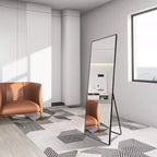 Miroir à poser carré WallBeyond 64x21 en aluminium avec support béquille
