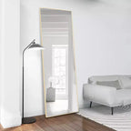 Miroir à poser carré WallBeyond 64x21 en aluminium avec support béquille