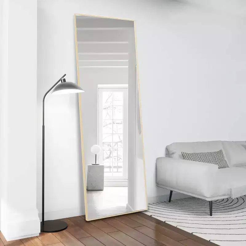 Miroir à poser carré WallBeyond 64x21 en aluminium avec support béquille