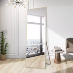 Miroir à poser carré WallBeyond 64x21 en aluminium avec support béquille
