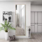 Miroir à poser carré WallBeyond 64x21 en aluminium avec support béquille