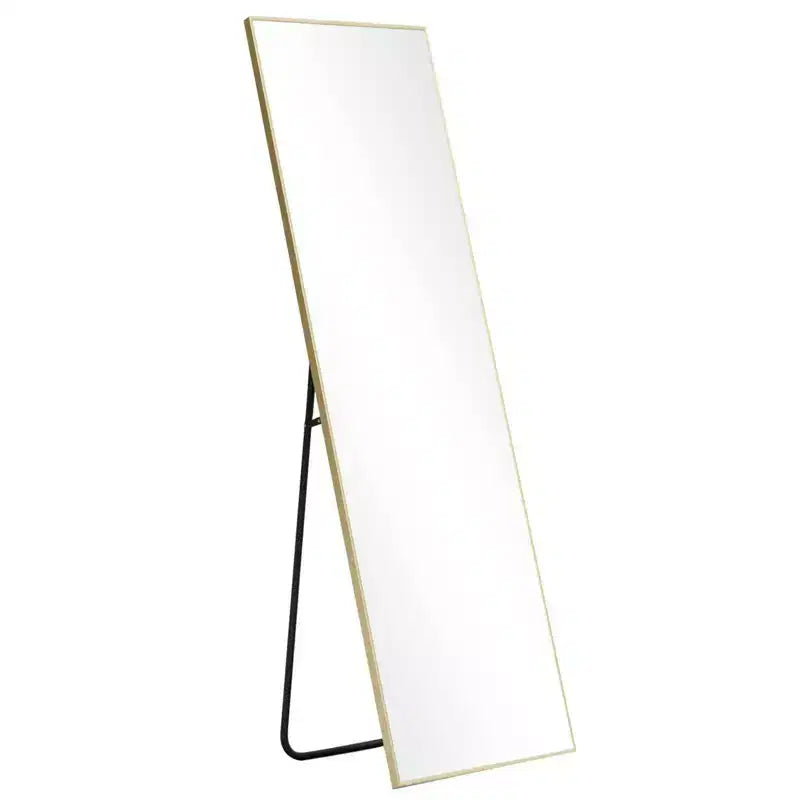 Miroir à poser carré WallBeyond 64x21 en aluminium avec support béquille