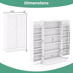 Costway Meuble de rangement de cuisine de style campagnard 41 po avec portes et étagères réglables Gris/Blanc