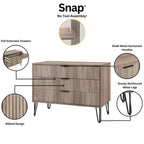 Ensemble de commodes Manhattan Comfort Dumbo 2 pièces moderne avec 5 tiroirs et 3 tiroirs