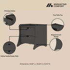 Manhattan Comfort Lot de 2 tables de chevet Coney à 2 tiroirs