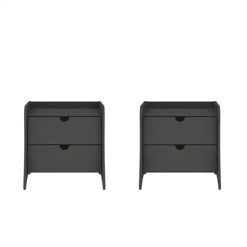 Manhattan Comfort Lot de 2 tables de chevet Coney à 2 tiroirs