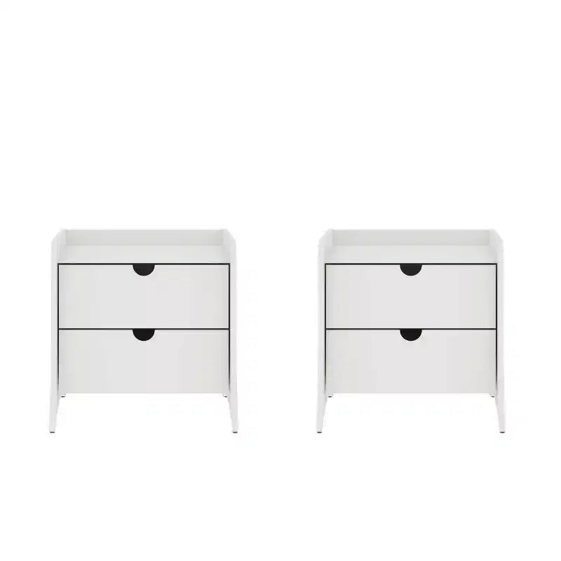 Manhattan Comfort Set of 2 Coney 2 Drawer Nightstands