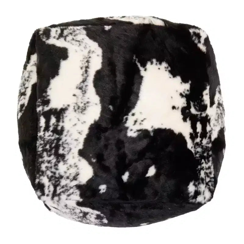Saro Lifestyle Pouf en Fausse Fourrure Peau de Vache