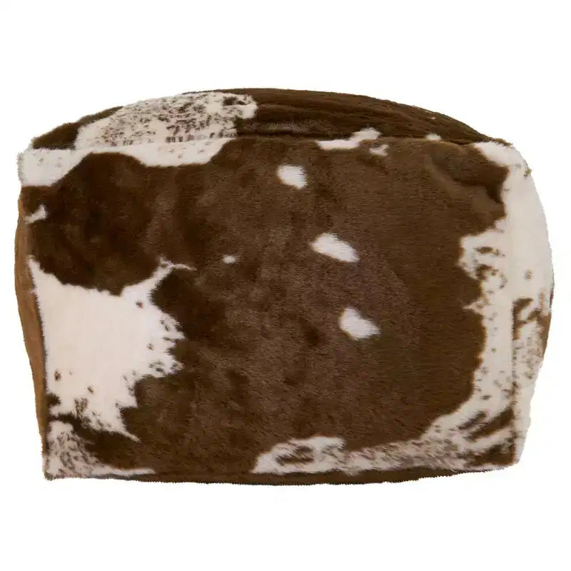 Saro Lifestyle Pouf en Fausse Fourrure Peau de Vache