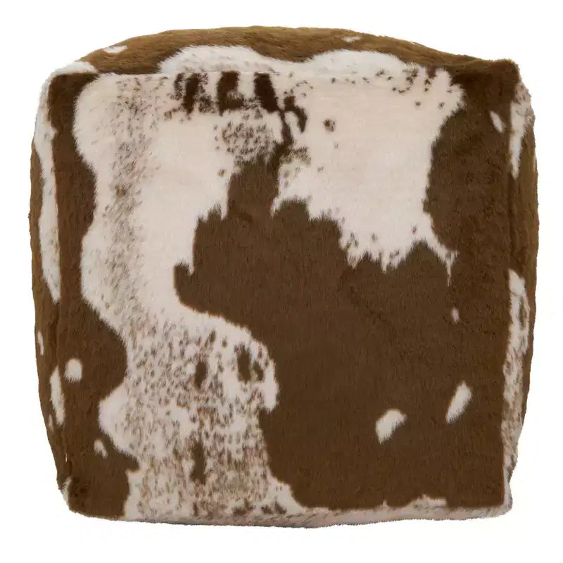 Saro Lifestyle Pouf en Fausse Fourrure Peau de Vache