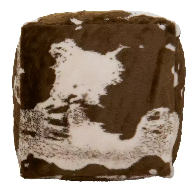 Saro Lifestyle Pouf en Fausse Fourrure Peau de Vache