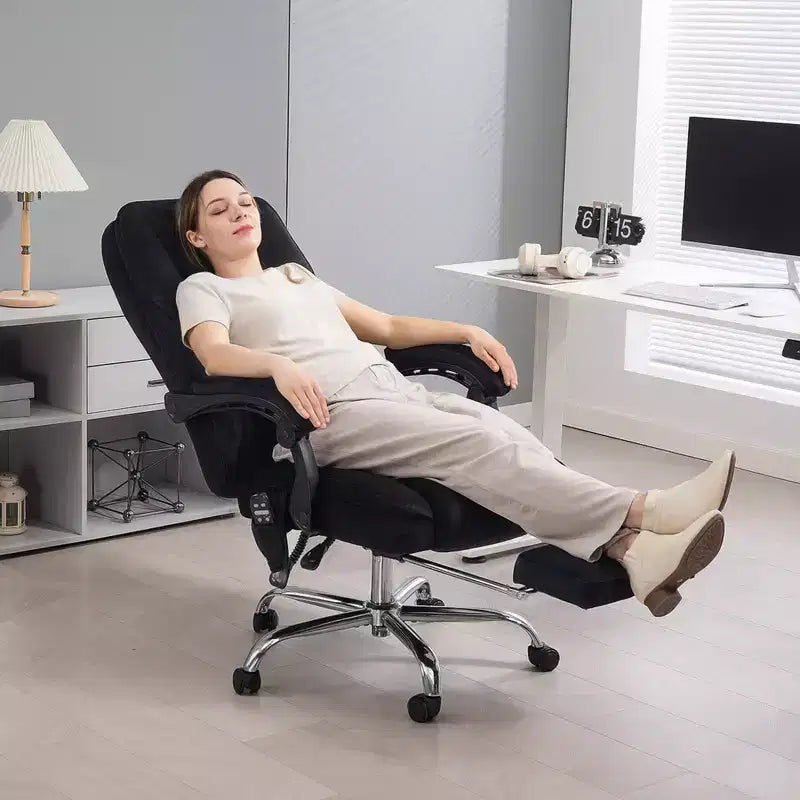 Fauteuil de bureau de direction de massage Vinsetto, chaise d'ordinateur chauffante avec hauteur réglable et repose-pieds