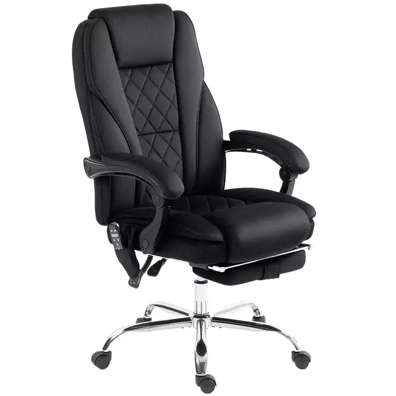 Fauteuil de bureau de direction de massage Vinsetto, chaise d'ordinateur chauffante avec hauteur réglable et repose-pieds