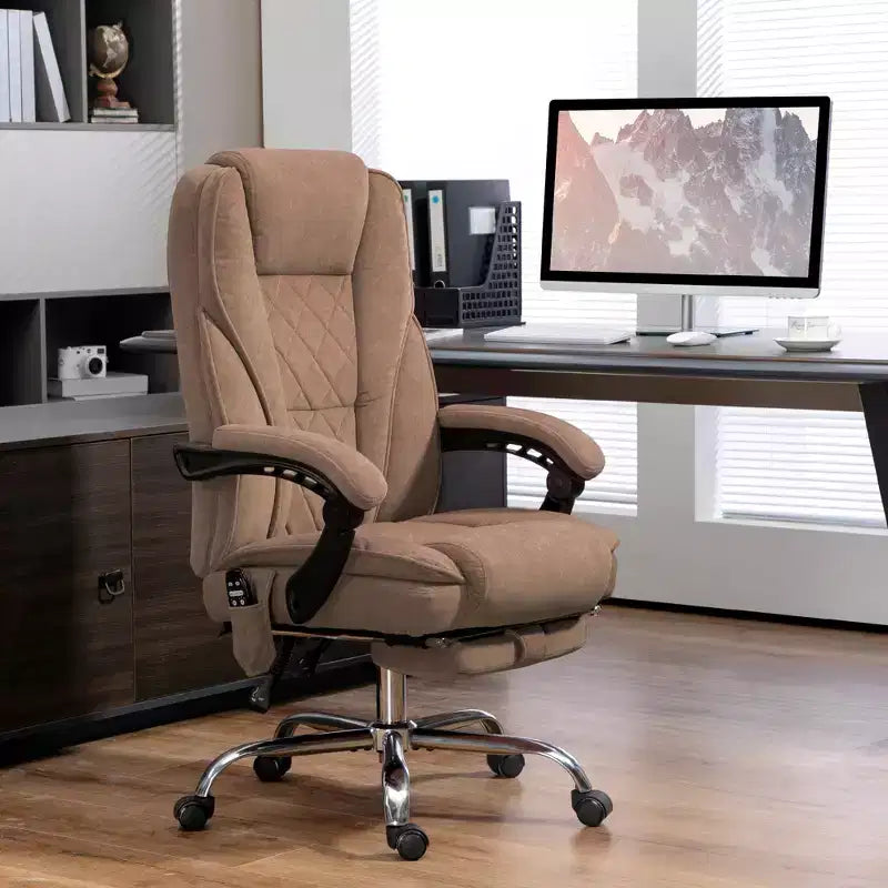 Fauteuil de bureau de direction de massage Vinsetto, chaise d'ordinateur chauffante avec hauteur réglable et repose-pieds