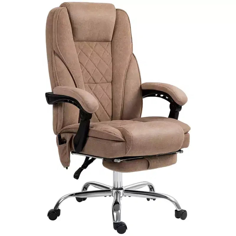 Fauteuil de bureau de direction de massage Vinsetto, chaise d'ordinateur chauffante avec hauteur réglable et repose-pieds