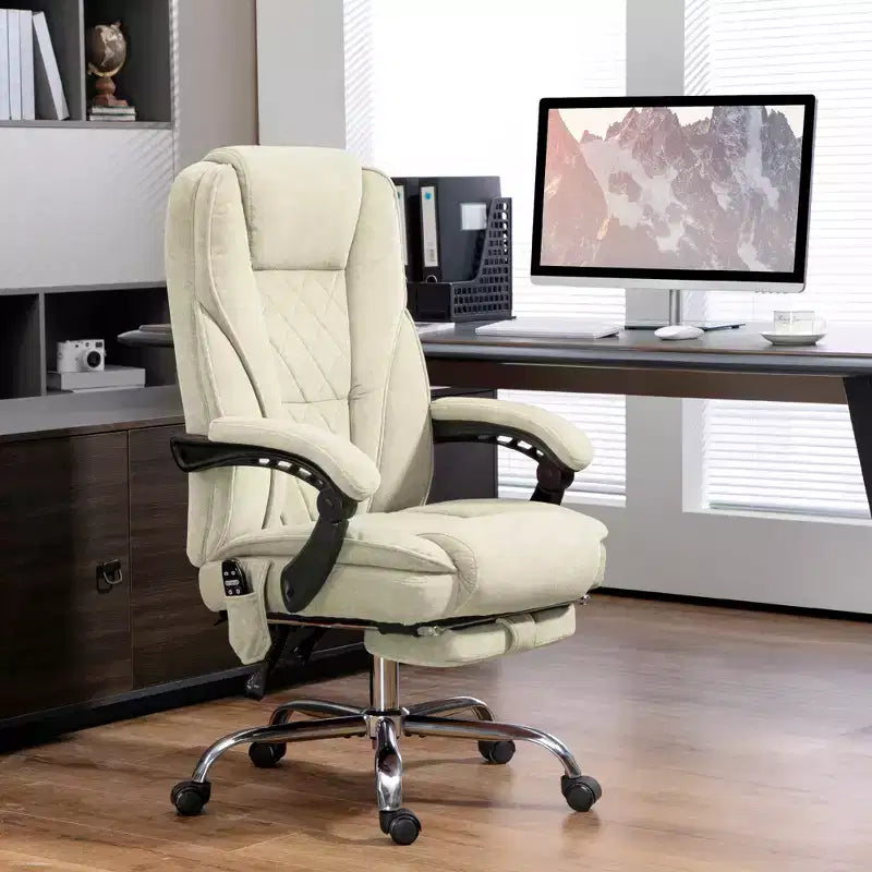 Fauteuil de bureau de direction de massage Vinsetto, chaise d'ordinateur chauffante avec hauteur réglable et repose-pieds