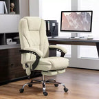 Fauteuil de bureau de direction de massage Vinsetto, chaise d'ordinateur chauffante avec hauteur réglable et repose-pieds