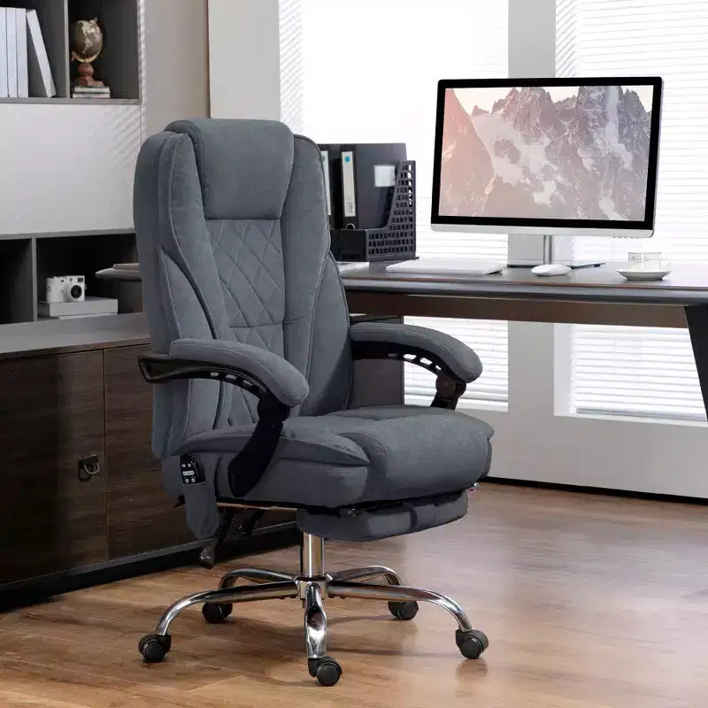 Fauteuil de bureau de direction de massage Vinsetto, chaise d'ordinateur chauffante avec hauteur réglable et repose-pieds