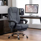 Fauteuil de bureau de direction de massage Vinsetto, chaise d'ordinateur chauffante avec hauteur réglable et repose-pieds