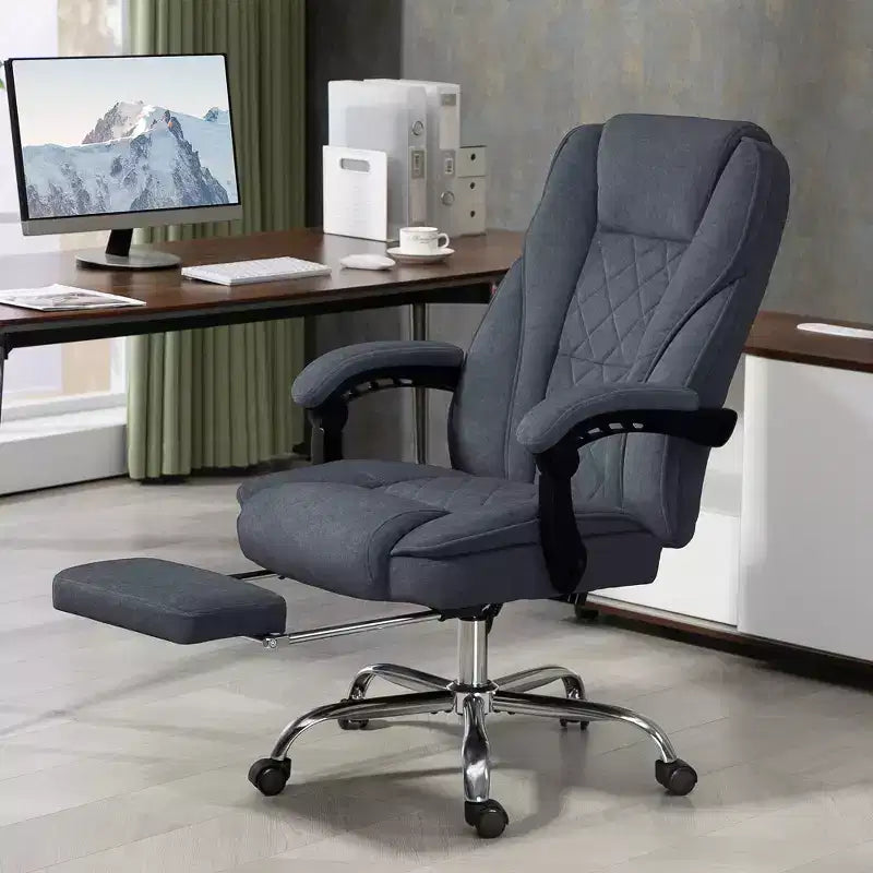 Fauteuil de bureau de direction de massage Vinsetto, chaise d'ordinateur chauffante avec hauteur réglable et repose-pieds