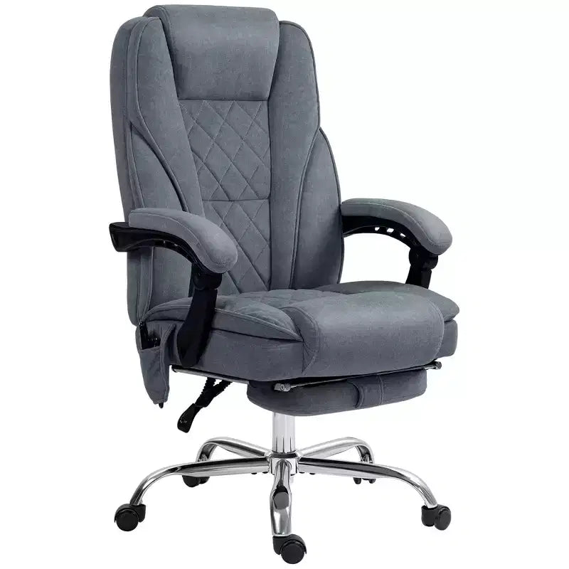 Fauteuil de bureau de direction de massage Vinsetto, chaise d'ordinateur chauffante avec hauteur réglable et repose-pieds