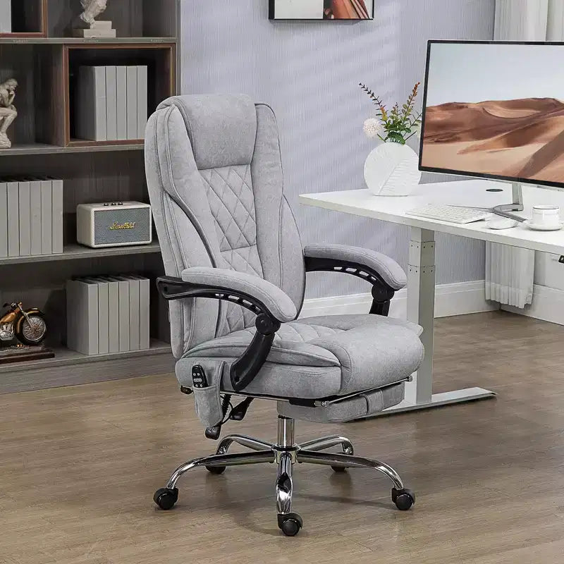 Fauteuil de bureau de direction de massage Vinsetto, chaise d'ordinateur chauffante avec hauteur réglable et repose-pieds