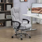 Fauteuil de bureau de direction de massage Vinsetto, chaise d'ordinateur chauffante avec hauteur réglable et repose-pieds