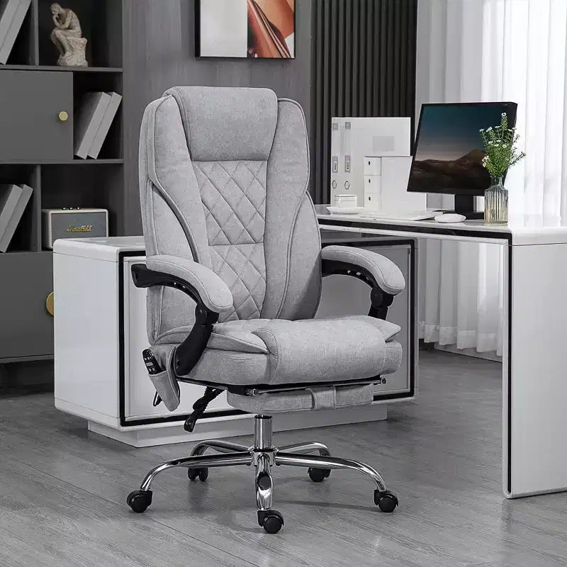 Fauteuil de bureau de direction de massage Vinsetto, chaise d'ordinateur chauffante avec hauteur réglable et repose-pieds