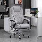 Fauteuil de bureau de direction de massage Vinsetto, chaise d'ordinateur chauffante avec hauteur réglable et repose-pieds