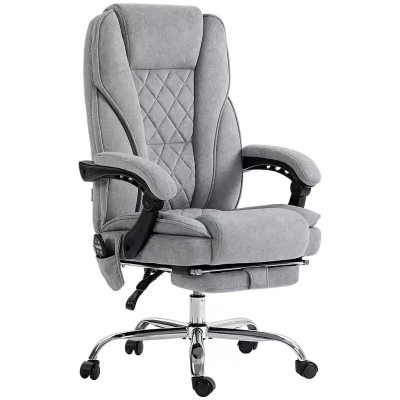 Fauteuil de bureau de direction de massage Vinsetto, chaise d'ordinateur chauffante avec hauteur réglable et repose-pieds