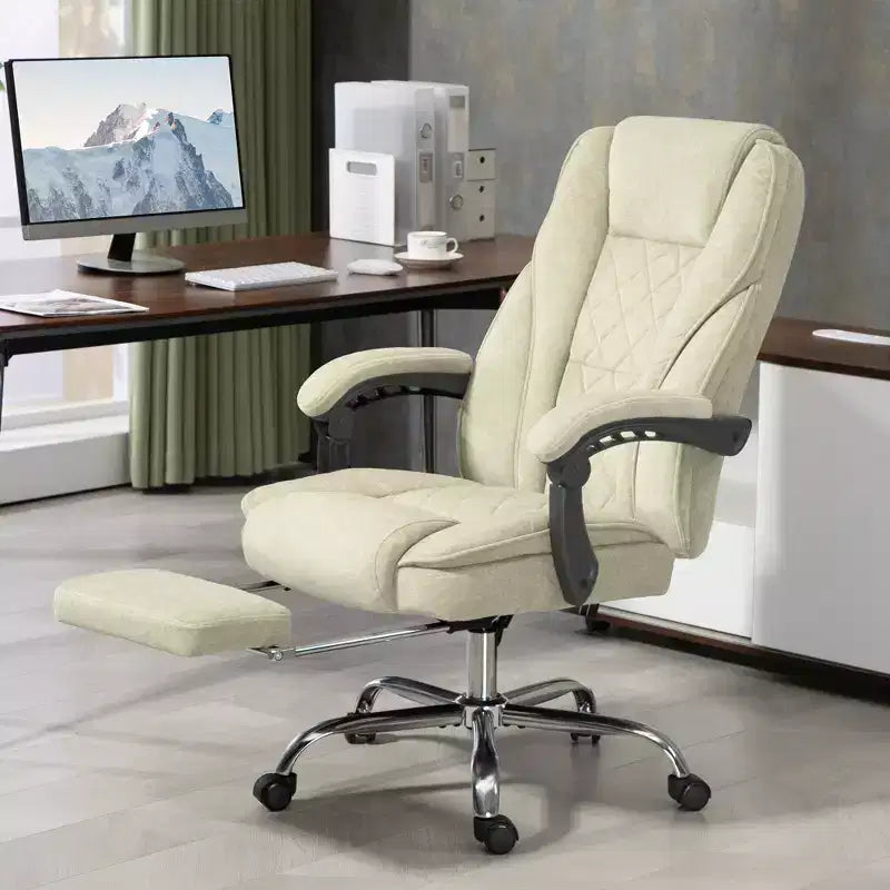 Fauteuil de bureau de direction de massage Vinsetto, chaise d'ordinateur chauffante avec hauteur réglable et repose-pieds
