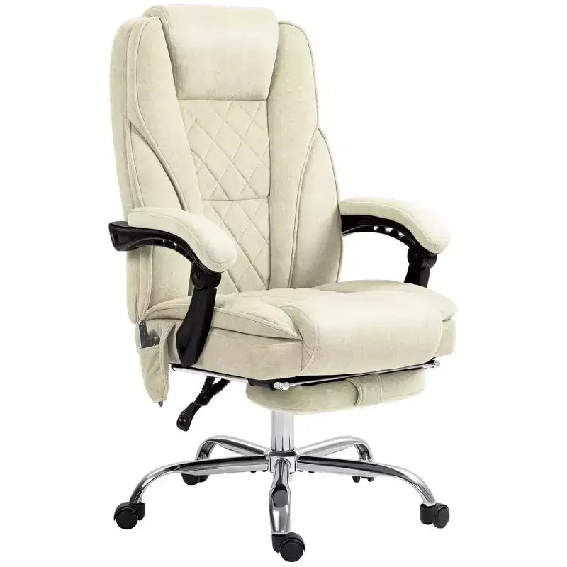 Fauteuil de bureau de direction de massage Vinsetto, chaise d'ordinateur chauffante avec hauteur réglable et repose-pieds