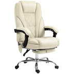 Fauteuil de bureau de direction de massage Vinsetto, chaise d'ordinateur chauffante avec hauteur réglable et repose-pieds