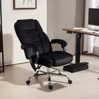 Fauteuil de bureau de direction de massage Vinsetto, chaise d'ordinateur chauffante avec hauteur réglable et repose-pieds