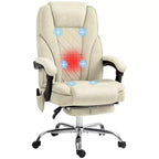 Fauteuil de bureau de direction de massage Vinsetto, chaise d'ordinateur chauffante avec hauteur réglable et repose-pieds
