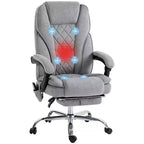 Fauteuil de bureau de direction de massage Vinsetto, chaise d'ordinateur chauffante avec hauteur réglable et repose-pieds