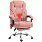 Fauteuil de bureau de direction de massage Vinsetto, chaise d'ordinateur chauffante avec hauteur réglable et repose-pieds