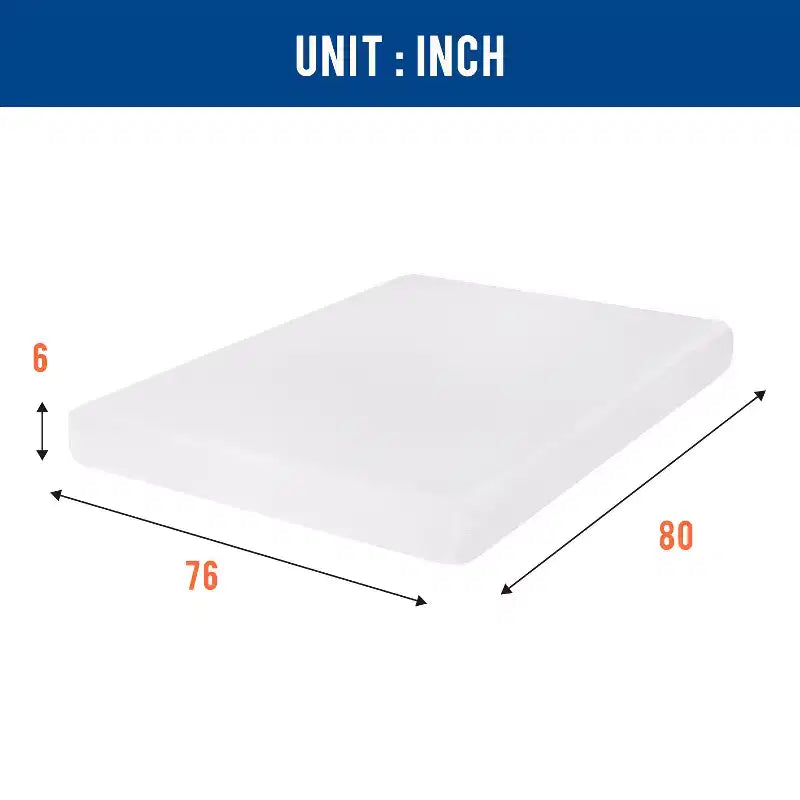 Matelas en mousse à mémoire de forme FDW 6 pouces avec gel pour un sommeil frais et un soulagement de la pression/Matelas semi-fermes certifiés CertiPUR-US/Matelas livré dans une boîte