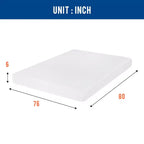 Matelas en mousse à mémoire de forme FDW 6 pouces avec gel pour un sommeil frais et un soulagement de la pression/Matelas semi-fermes certifiés CertiPUR-US/Matelas livré dans une boîte