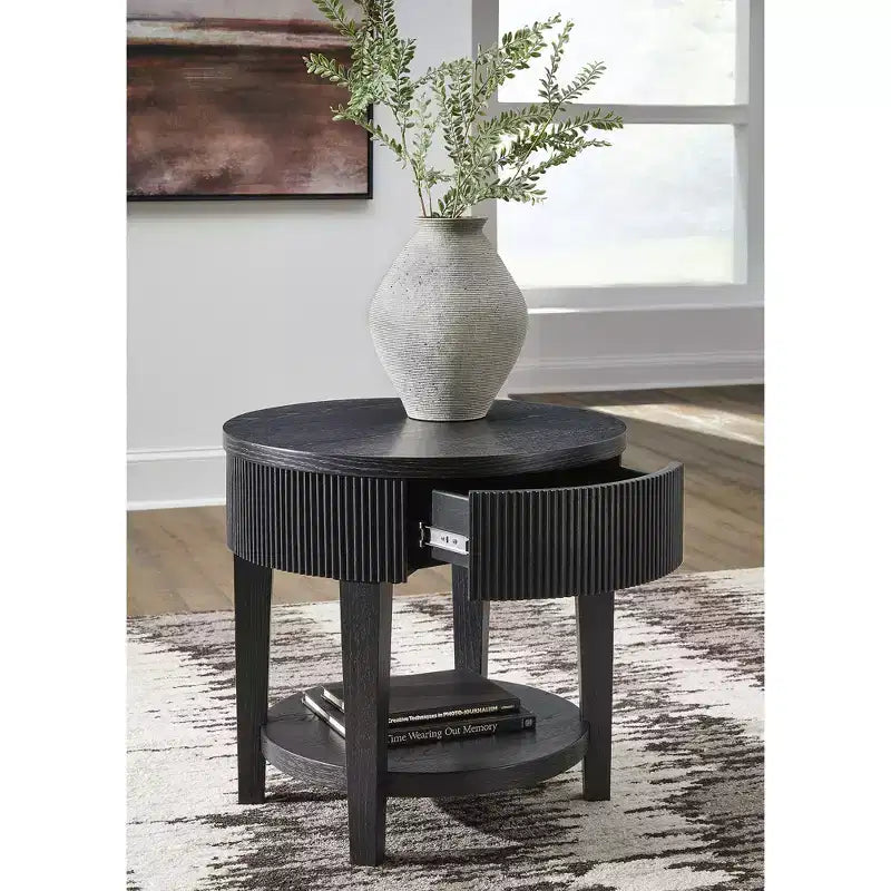 Signature Design by Ashley Table d'appoint 1 tiroir Marstream, Noir